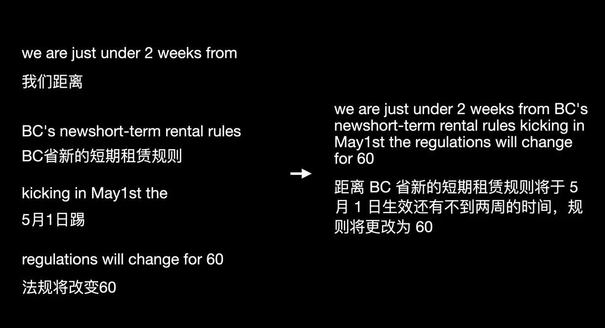 合并段落再翻译的示意